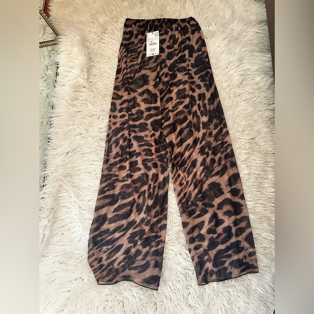 Zara Brown and Black Wide Leg Pants - Picture 3 of 5